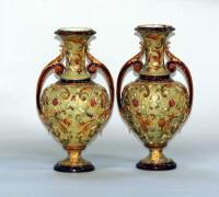 A pair of late 19thC Continental urn shaped vases