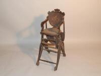 A Victorian childs adjustable height chair