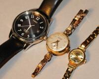 Three wristwatches; Timex gents