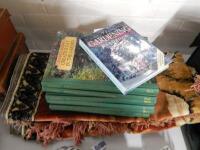 Readers Digest Successful Gardening books and The Gardening Handbook and a silk wall hanging.