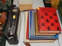 A Vintage Bush radio TR130 and a selection of books to include 'Bessie at the seaside'