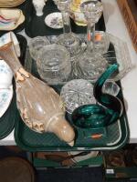 A pressed clear glass dressing table set