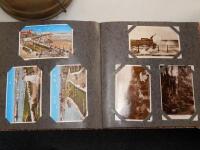 A postcard album comprising Victorian landscape and photographs