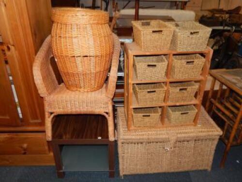 A selection of wicker items