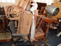 A selection of bygone childrens items including cots