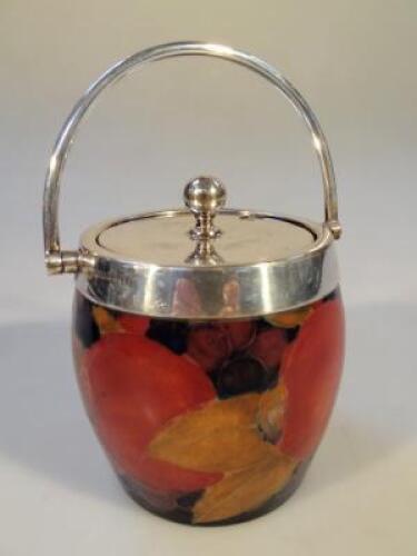 A Moorcroft pomegranate pattern preserve jar