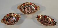 Three Royal Crown Derby Imari pattern bonbon dishes