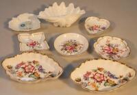 Two Abbeydale dishes and various Derby and other pin trays