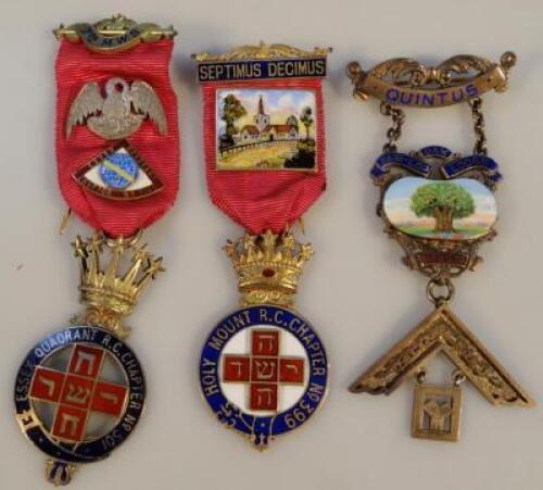 Three various Masonic jewels all with enamelled decoration