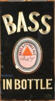 A vintage Bass Brewery glass advertising sign