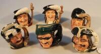 Six Royal Doulton character jugs