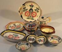 A collection of Quimper pottery.