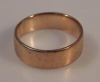 A 9ct gold broad wedding band