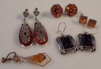 Four pairs of earrings