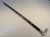 A mid 20thC ebonised walking stick