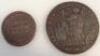 A Grantham halfpenny token for 1667 and a Spalding halfpenny for 1784. (2).
