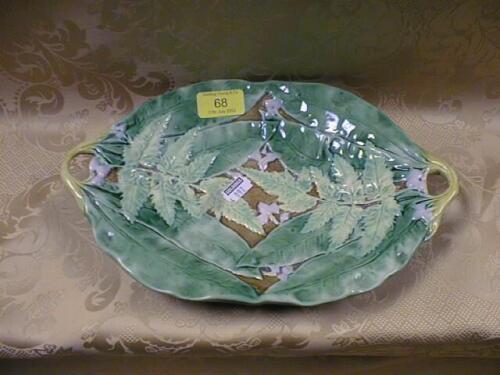 A Victorian Majolica two handled platter