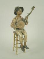 A late 19thC/early 20thC cold painted bronze figure