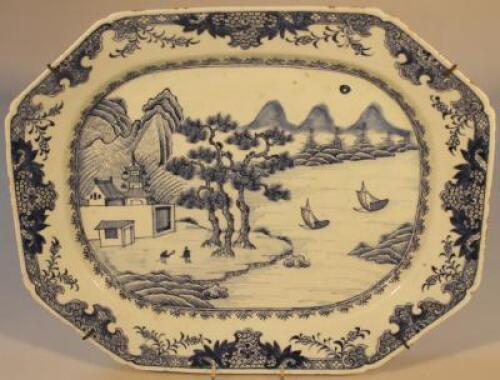A Chinese export blue and white export dish