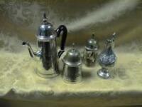 An Indian silver plated coffee set