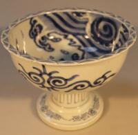 A Chinese blue and white pedestal bowl