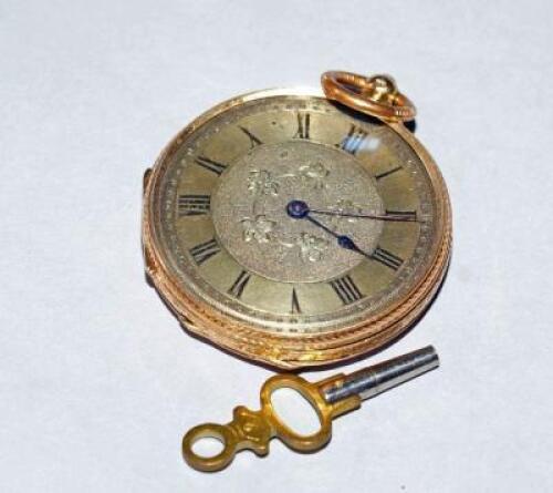 An Edwardian key wind fob watch