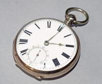 A Victorian silver single fusee pocket watch