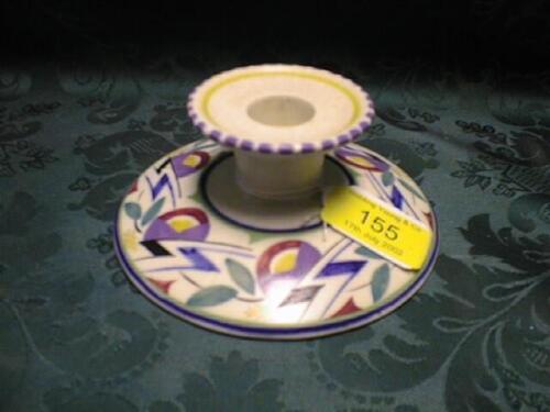 A Poole Pottery small candlestick