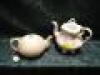 A Belleek shell moulded teapot