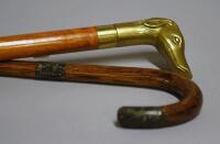 A bamboo finish walking cane