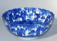 A Chinese Republic blue and white scalloped bowl