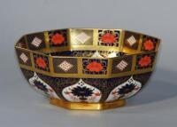 A Royal Crown Derby Imari pattern (1128) octagonal bowl