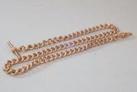 A 9ct rose gold Albert watch chain