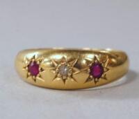 A Victorian 18ct gold garnet and diamond ring