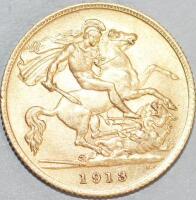 A gold half sovereign