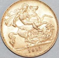 A gold half sovereign