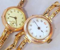 Two 9ct gold cased ladies wristwatches