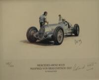 After Roland Holt. Four limited edition prints depicting a Bugatti 35T