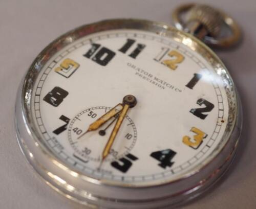 A 1940s WWII Orator Watch Co Precision pocket watch