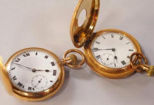 Two half hunter cased pocket watches