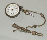 A late 19thC silver fob watch