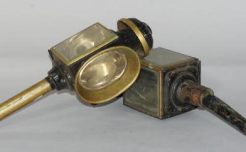 Two railway carriage lamps