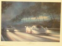 After Alan Fearnley. A motor racing print entitled 'Night Fall'