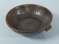 Robert Mouseman Thompson. An adzed oak bowl