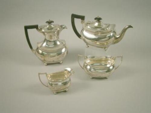 A George V silver four piece tea service