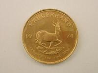 A 1974 South African gold Krugerrand