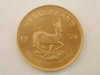 A 1974 South African gold Krugerrand