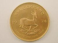 A 1974 South African gold Krugerrand