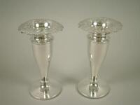 A pair of Edwardian silver vases