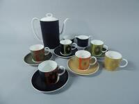 A Wedgwood Susie Cooper Contrast pattern part coffee set